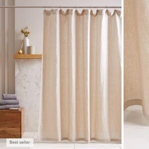 New Quince European Linen Shower Curtain Sand